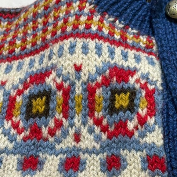 Vintage 80's Brodrene Hallen Oslo Norway Blue Wool Sweater Women's S - Picture 13 of 16